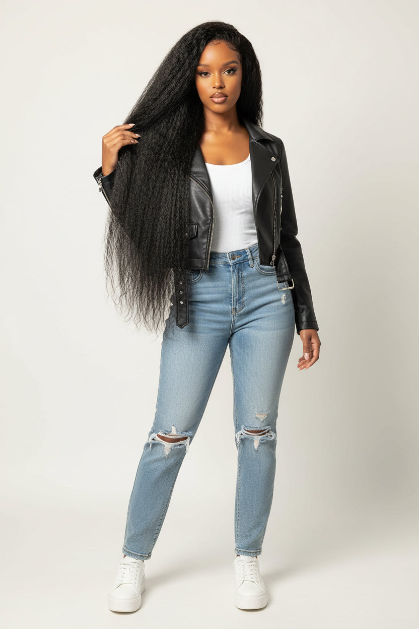 Kinky Straight Bundles 12A Yaki Straight Bundles Human Hair