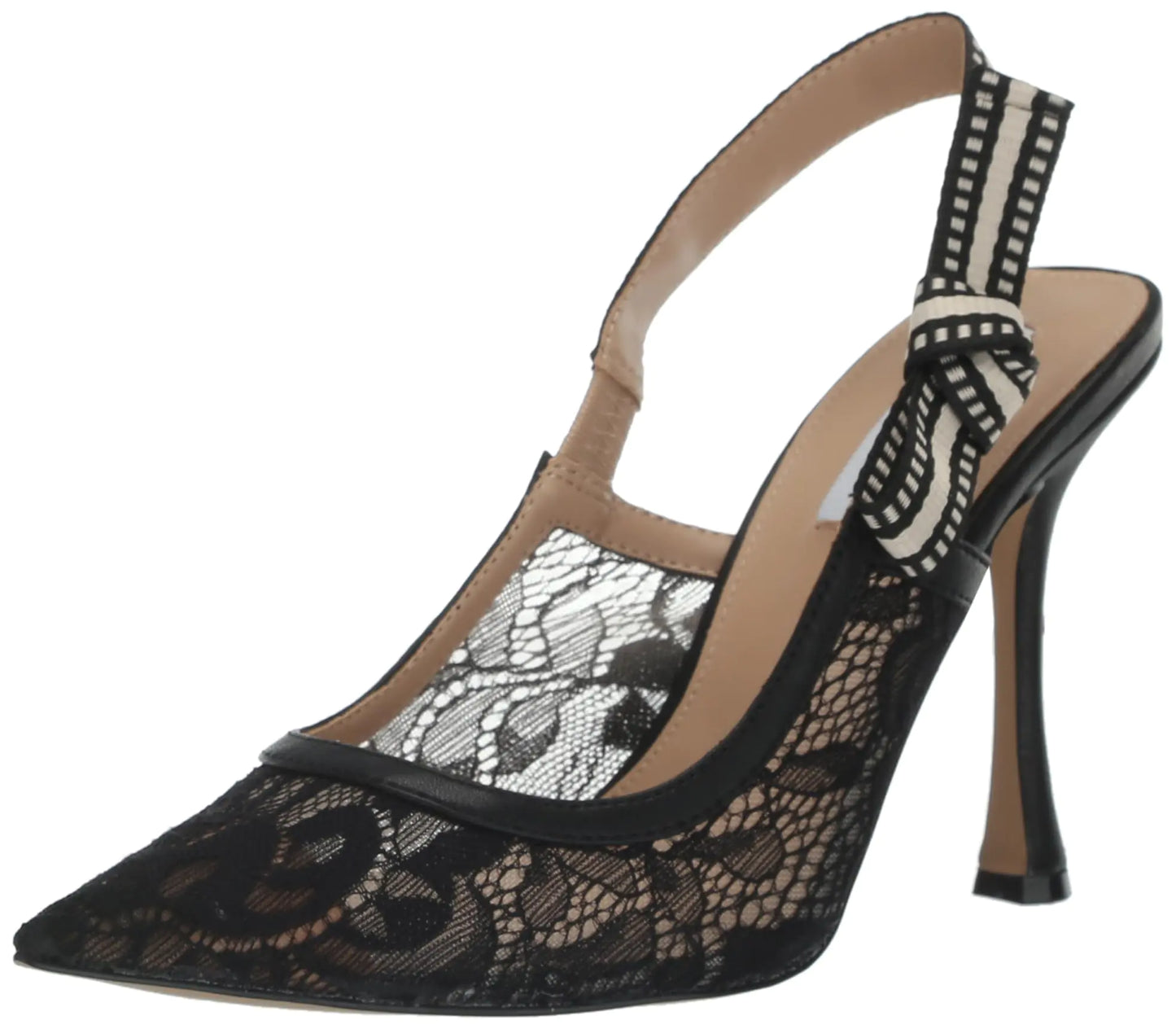 Steve Madden Womens Bri Pump Black Lace 6.5
