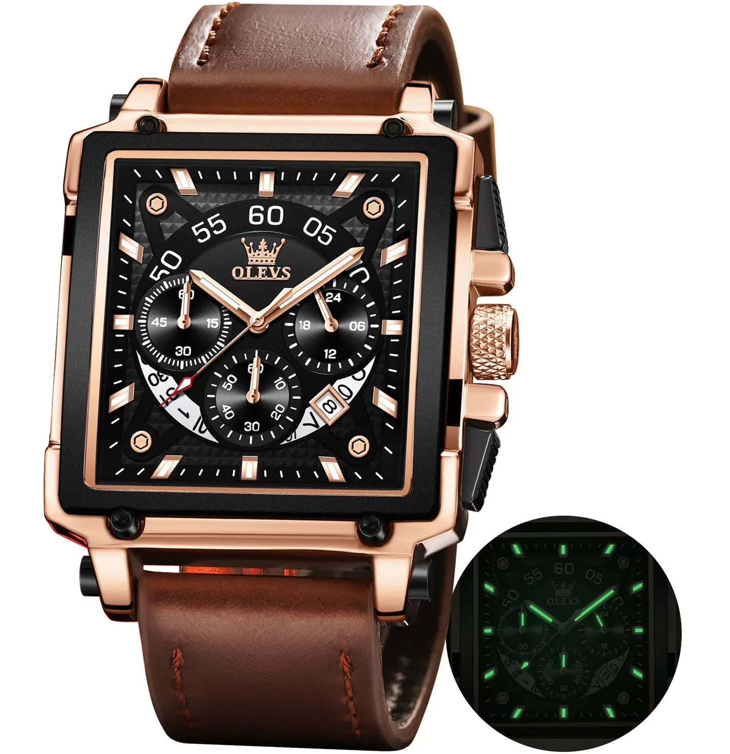 OLEVS Urban Gentlemen's Leather Watch