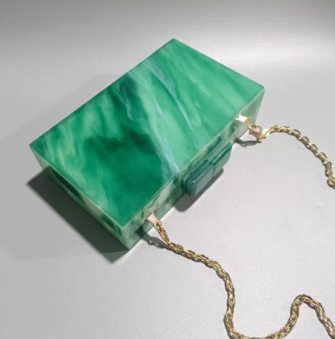 Glamorous Emerald Acrylic Event Clutch