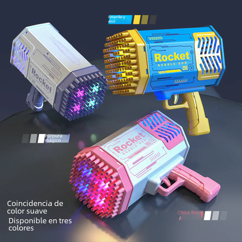 Electric Bubble Gun with Lights - 109 Holes Gatling Toy
