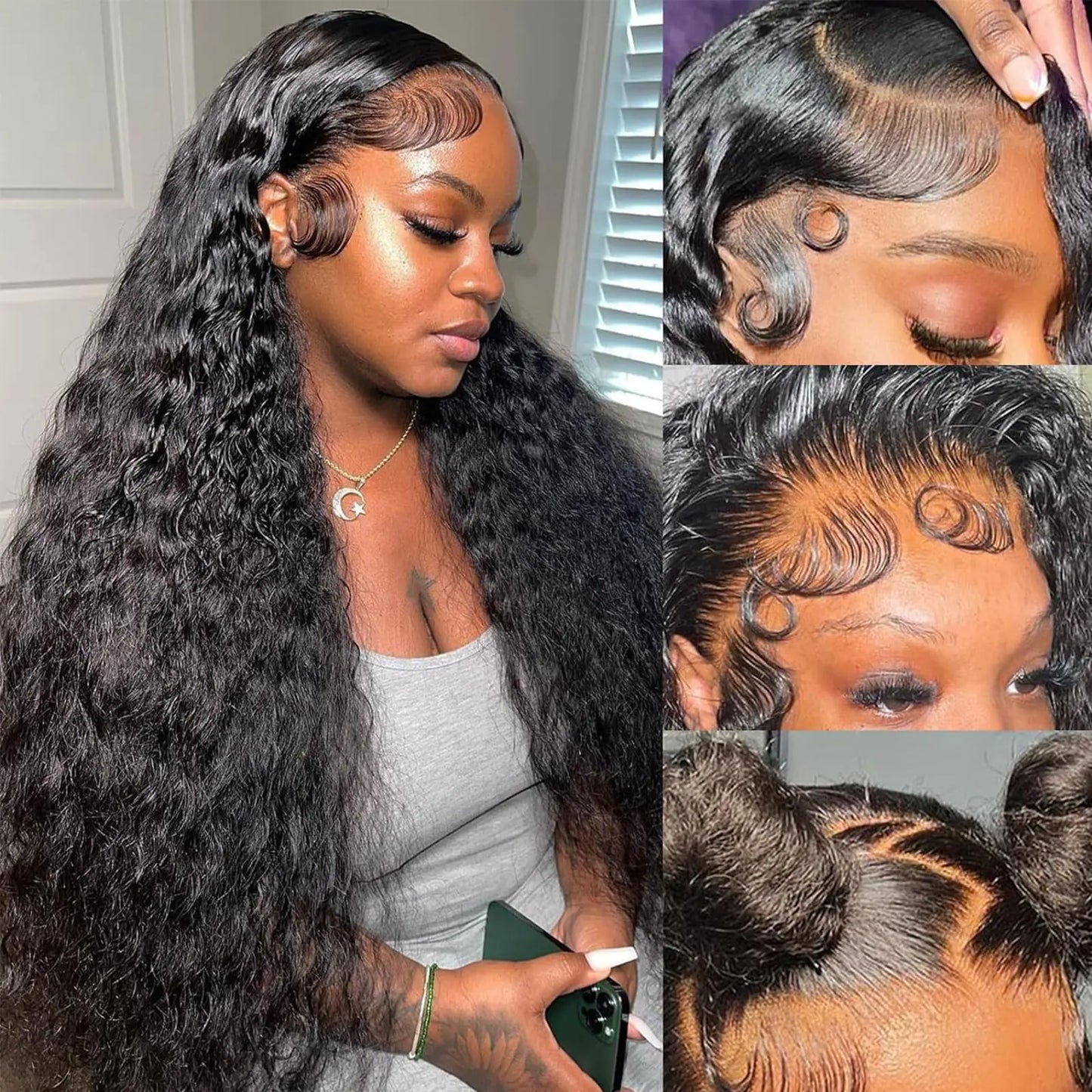 Luxuriant Pre-Plucked Human Hair Deep Wave Wig