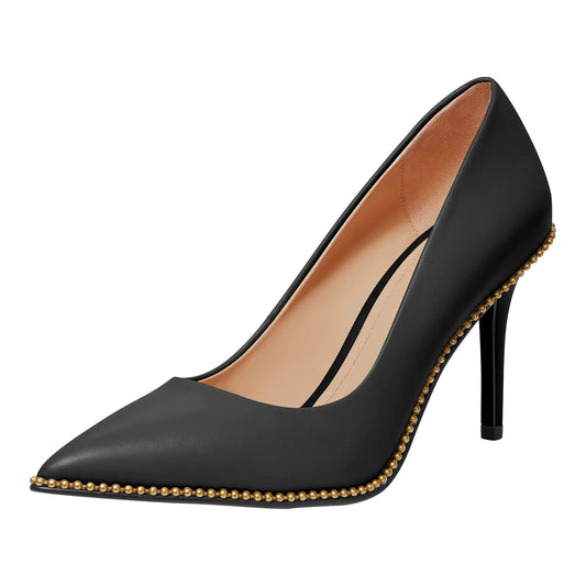 Coach Womens Waverly Pump Black Leather 6.5