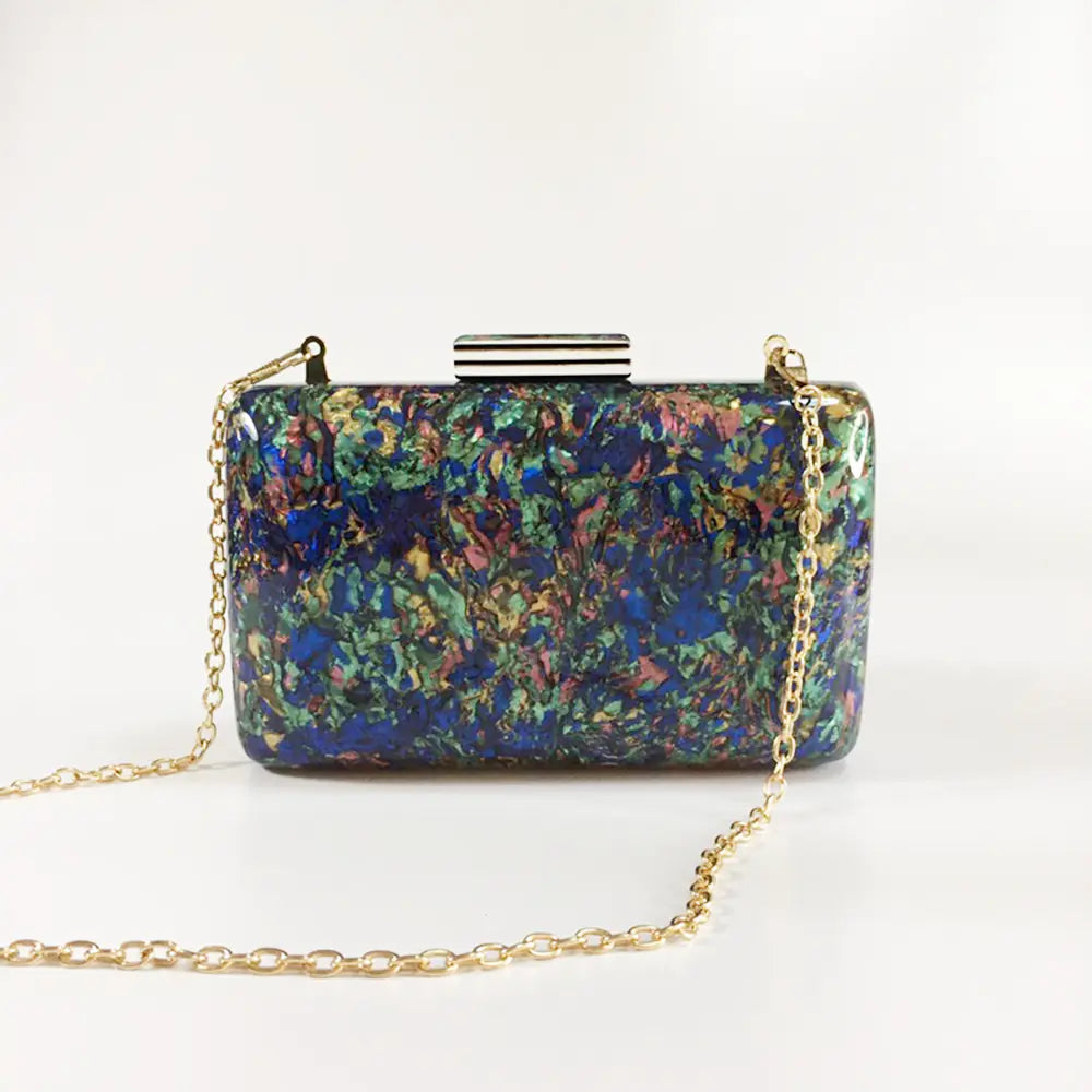 Luxury Vintage Marble Acrylic Evening Clutch Purse