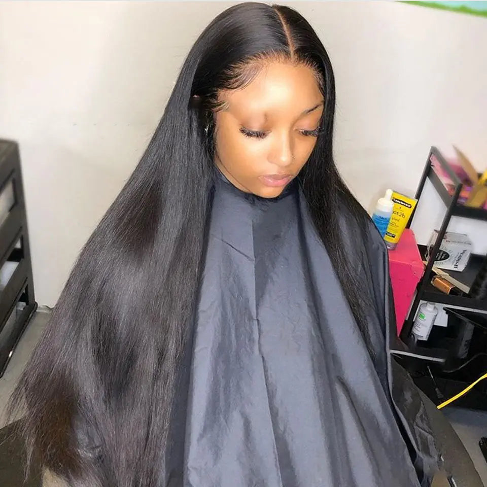 Natural Mid-Part Straight Wig