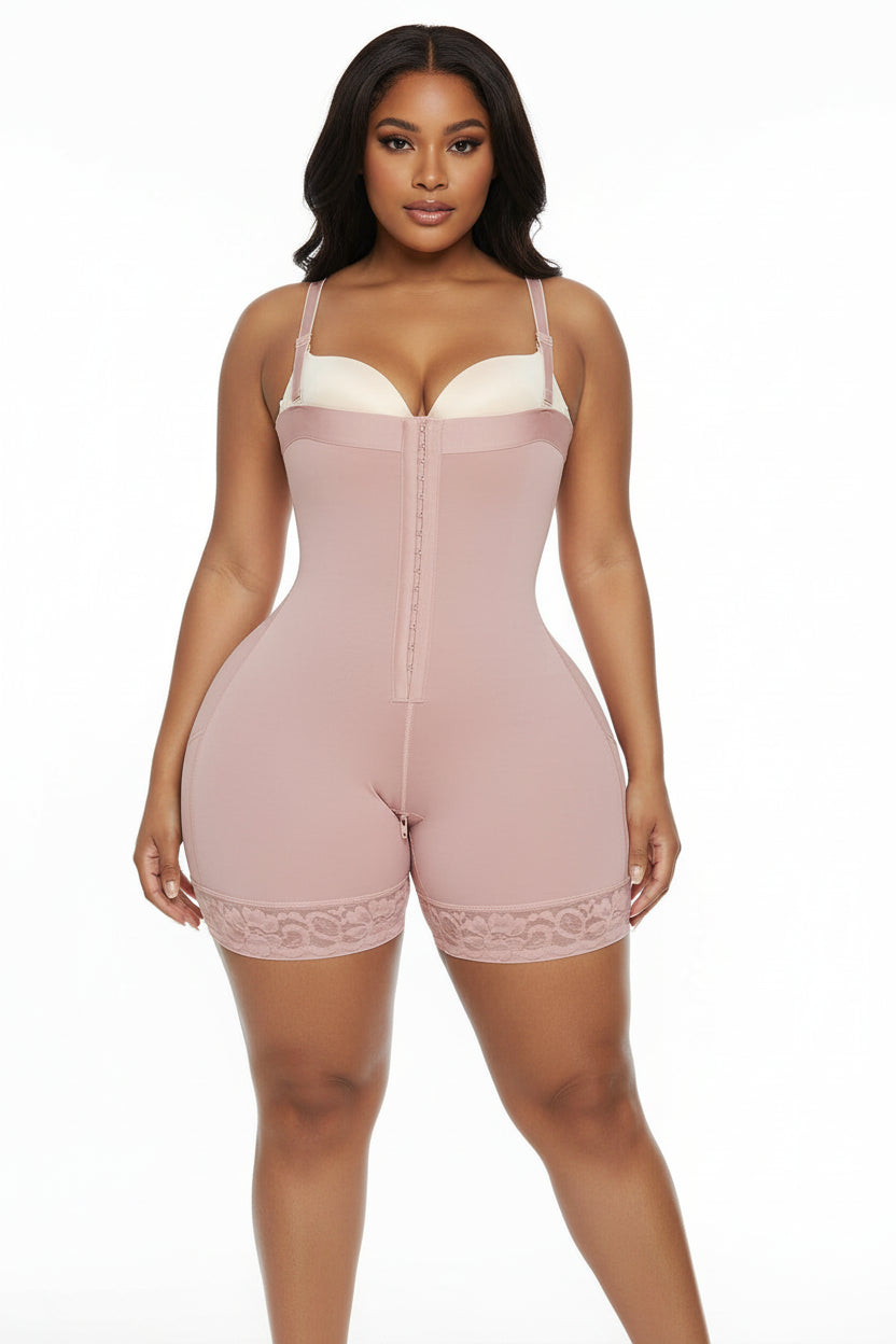 One-Piece Plus Size Shapewear Bodysuit with Zipper & Butt-Lift