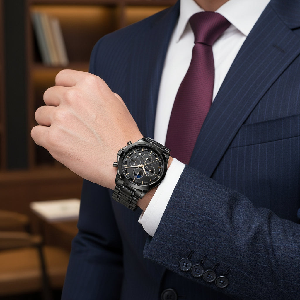 SAPPHERO Luxury Men's Quartz Analog Dress Watch