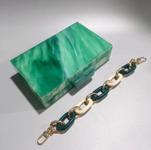 Glamorous Emerald Acrylic Event Clutch