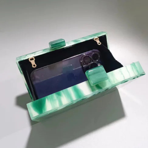 Glamorous Emerald Acrylic Event Clutch