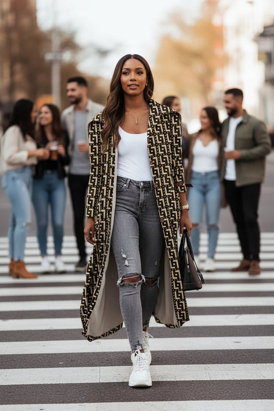 Casual Mid-Length Lapel Trench Coat for Women