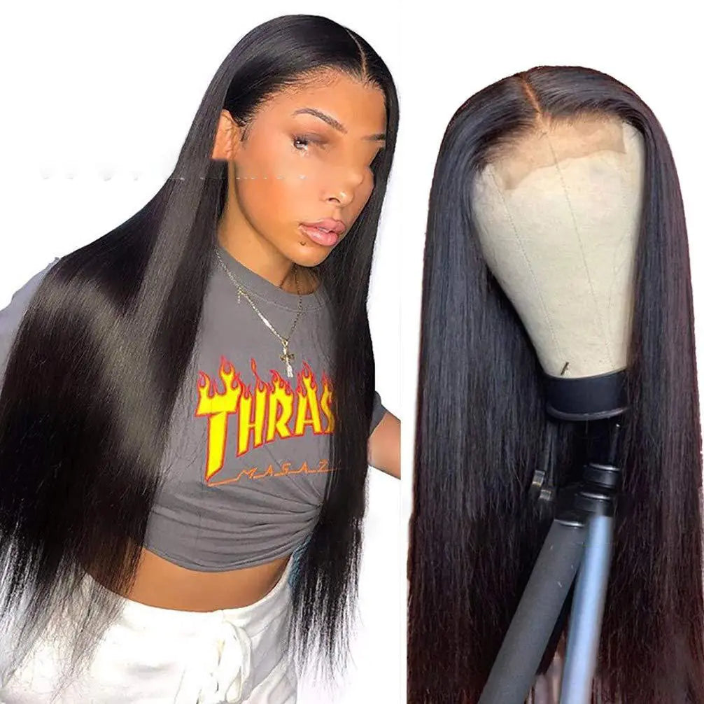 Natural Mid-Part Straight Wig