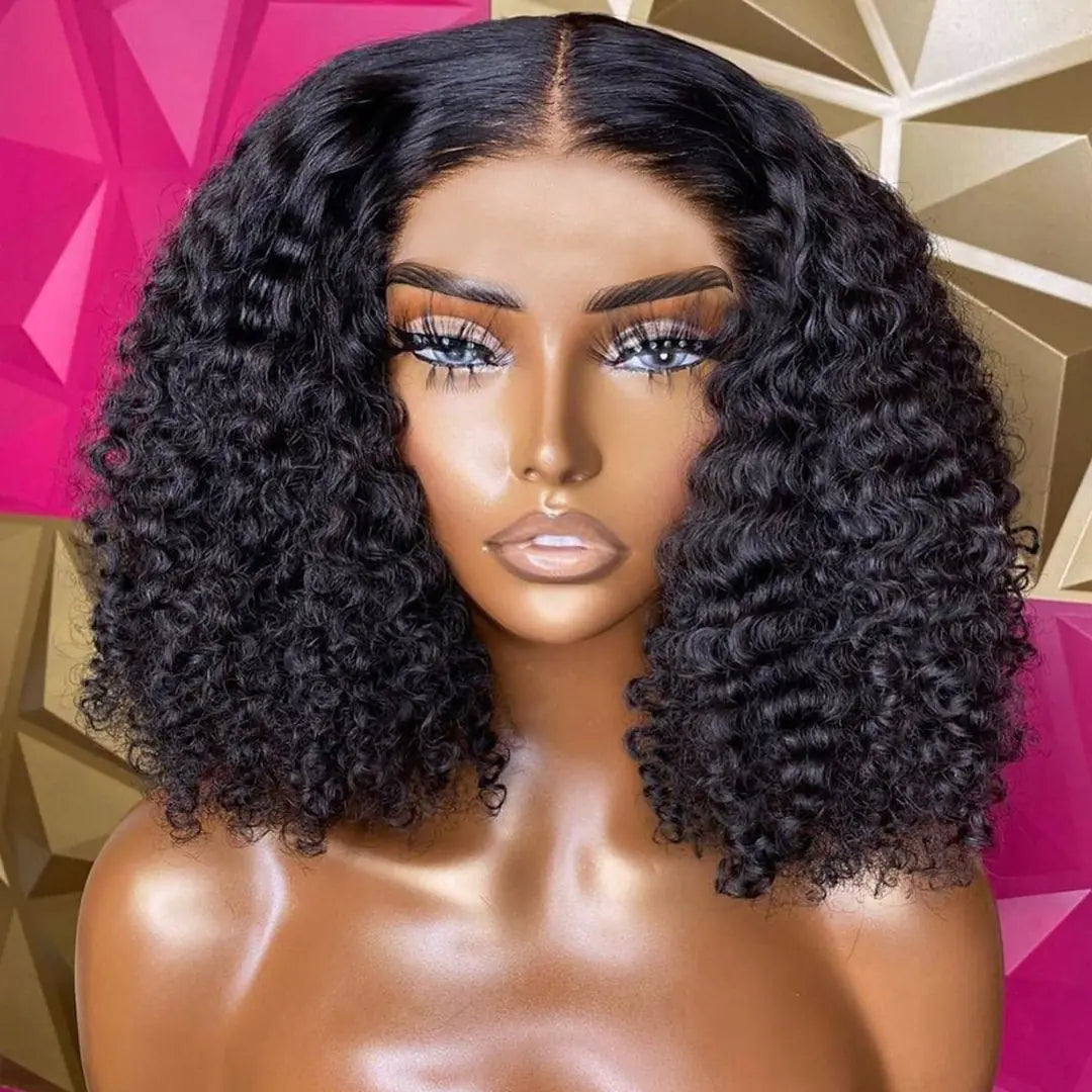 Short Bob Jerry Curly Human Hair Wig