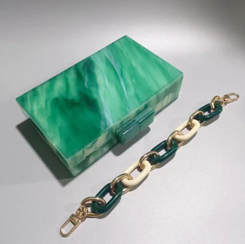 Glamorous Emerald Acrylic Event Clutch